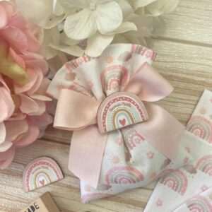 Sacchetto Sartoriale Bianco Fantasia Arcobaleni Rosa