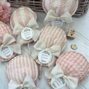 Sacchetto Sartoriale Palloncino Rosa Cipria con Ricamo Nome