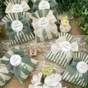 Sacchetto Sartoriale Verde con Ricamo Iniziale