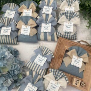 Sacchetto Sartoriale Azzurro Polvere con Nastro Sfrangiato