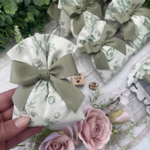 Sacchetto Sartoriale Toile de Jouy Verde e Panna