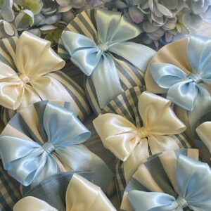 Sacchetto Sartoriale Azzurro Polvere con Doppio Fiocco