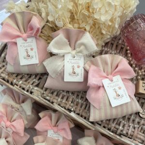 Sacchetto Sartoriale Rosa Cipria con Nastro Sfrangiato