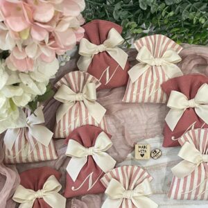 Sacchetto Sartoriale Terracotta con Ricamo Iniziale