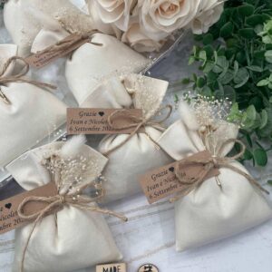 Sacchetto Sartoriale Colore Seta con Fiori Essiccati