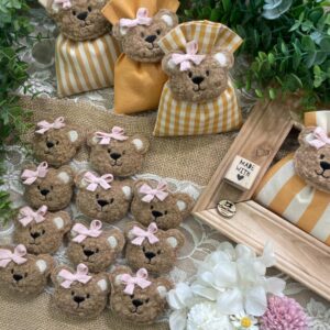 Sacchetto Sartoriale Senape con Orsetto Calamita in Tessuto