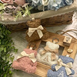 Orsetto Portachiavi in Tessuto Bouclè