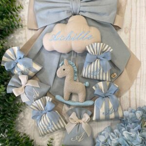 Coordinato Nascita Cavallino Amigurumi – Toni Nuvola e Mandorla