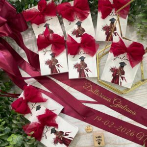 Porta Confetti Personalizzati Laurea con Nastro in Chiffon