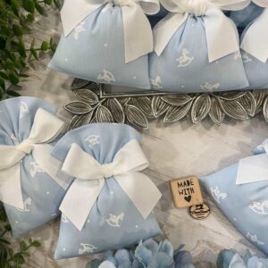 Sacchetto Sartoriale Celeste Fantasia Cavallini a Dondolo