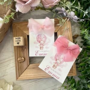 Porta Confetti Personalizzati Teddy Girl Hot Air Balloon