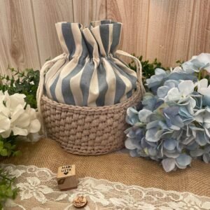 Cestino Porta Tutto in Crochet con Sacco Interno Colore a Scelta