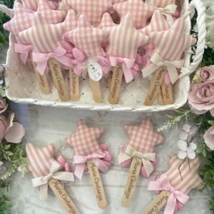 Bastoncino con Stellina Rosa Baby con Incisione Nome