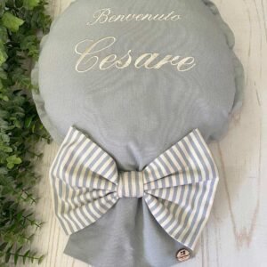 Fiocco Nascita Palloncino Nuvola con Ricamo Personalizzato