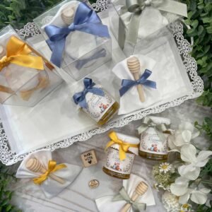 Barattolo di Miele con Etichetta Tema "Una Dolce Amicizia – Bimbo&Cucciolo" - Confezione Smart